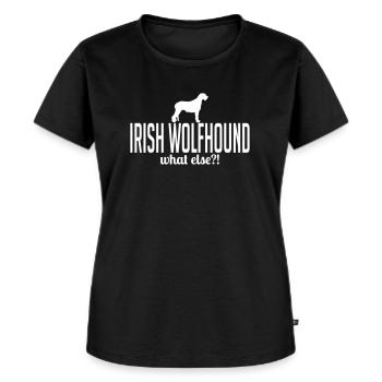 IRISH WOLFHOUND what else - Frauen Premium Bio T-Shirt - Schwarz - Vorne - Selfina (174cm)