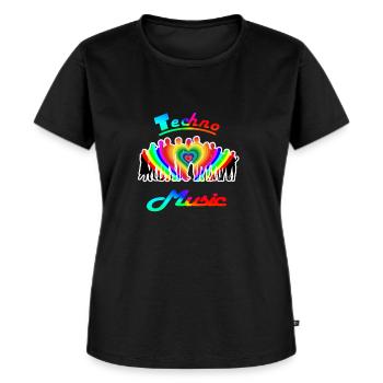 Techno Music - Frauen Premium Bio T-Shirt - Schwarz - Vorne - Selfina (174cm)