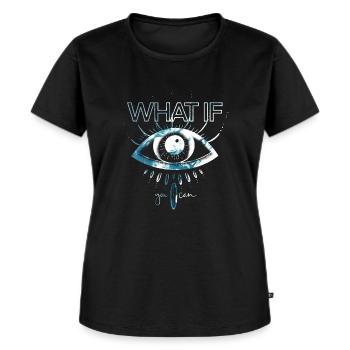 Eye-Opener | blue-splash - Frauen Premium Bio T-Shirt - Schwarz - Vorne - Selfina (174cm)