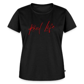 Real Life - Frauen Premium Bio T-Shirt - Schwarz - Vorne - Selfina (174cm)