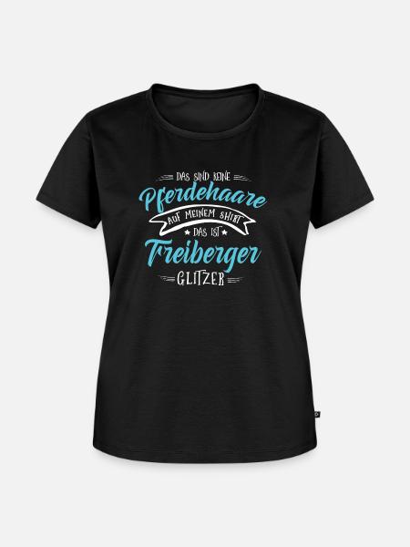 Freiberger Pferde Shirt-Glitzer - Frauen Premium Bio T-Shirt - Schwarz