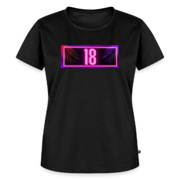 Finally 18 of legal age 18 NEON pink - Women's Premium Organic T-shirt - black - Front - Selfina (174cm)