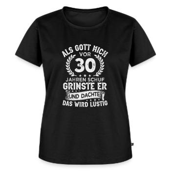 30. Geburtstag als Gott mich vor 30 Jahren schuf - Frauen Premium Bio T-Shirt - Schwarz - Vorne - Selfina (174cm)