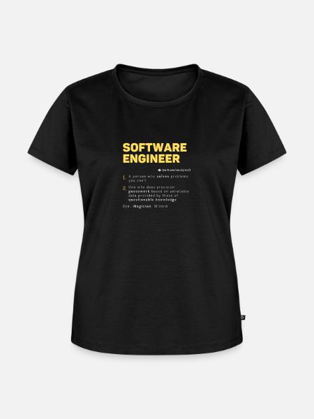 Lustige Software Engineer Definition Computer Dev - Frauen Premium Bio T-Shirt - Schwarz