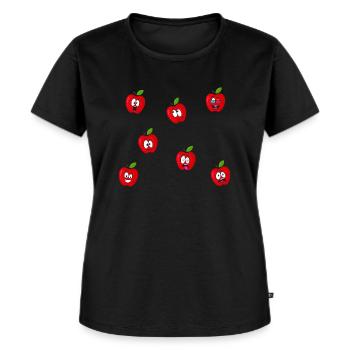 Pommes - T-shirt Premium bio Femme - noir - Devant - Selfina (174cm)