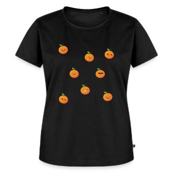 Orange - Women's Premium Organic T-shirt - black - Front - Selfina (174cm)