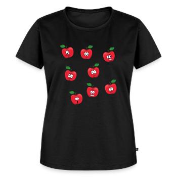 Apples - Women's Premium Organic T-shirt - black - Front - Selfina (174cm)