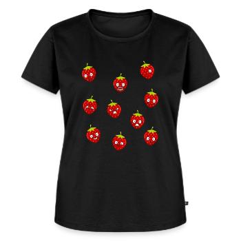Fraise - T-shirt Premium bio Femme - noir - Devant - Selfina (174cm)