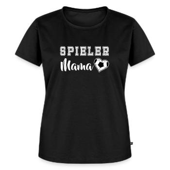 Spieler Mama Fußball Fußballer Geschenk Mutter - Frauen Premium Bio T-Shirt - Schwarz - Vorne - Selfina (174cm)