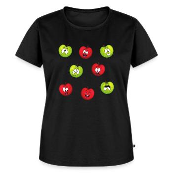 Pommes - T-shirt Premium bio Femme - noir - Devant - Selfina (174cm)