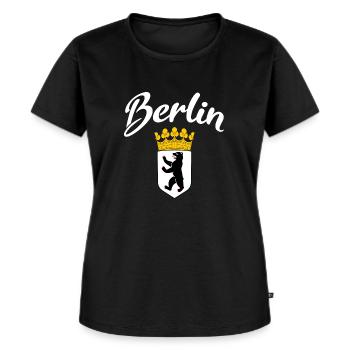 Berlin Berliner Bär Wappen - Frauen Premium Bio T-Shirt - Schwarz - Vorne - Selfina (174cm)