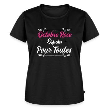 Octobre Rose Espoir Pour Toutes - T-shirt Premium bio Femme - noir - Devant - Selfina (174cm)