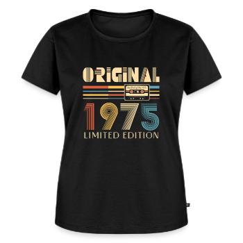 50e verjaardag originele 1975 50 jaar oud cadeau - Vrouwen Premium Bio T-shirt - zwart - Voor - Selfina (174cm)