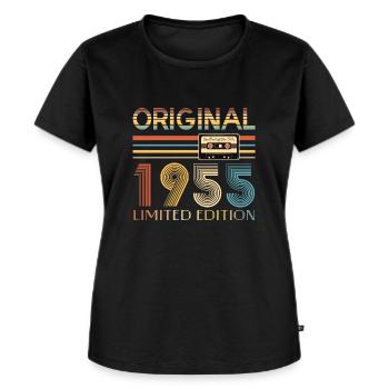 Anniversaire 70 Ans Original 1955 Cadeau Fête - T-shirt Premium bio Femme - noir - Devant - Selfina (174cm)