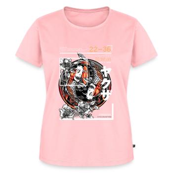Japanischer Art Style Koi Fisch - Frauen Premium Bio T-Shirt - Rosa - Vorne - AI Model Female 172 dark (172cm)
