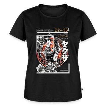 Japanischer Art Style Koi Fisch - Frauen Premium Bio T-Shirt - Schwarz - Vorne - Selfina (174cm)