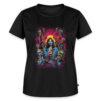 Zombie Illustration - T-shirt Premium bio Femme - noir - Devant - Selfina (174cm)