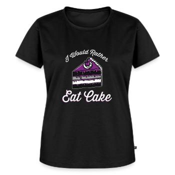 I Would Rather Eat Cake Ace Pride - Frauen Premium Bio T-Shirt - Schwarz - Vorne - Selfina (174cm)
