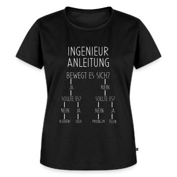 Ingenieur Anleitung Lustiges Engineer Spruch - Frauen Premium Bio T-Shirt - Schwarz - Vorne - Selfina (174cm)