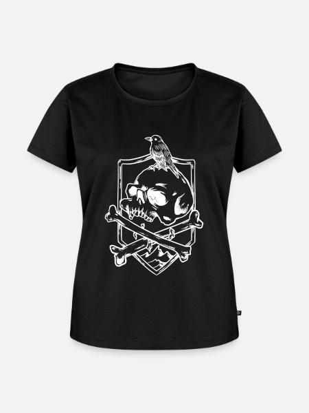 Krähenschädel Schädel - Frauen Premium Bio T-Shirt - Schwarz