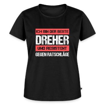 Resistenter Dreher - Frauen Premium Bio T-Shirt - Schwarz - Vorne - Selfina (174cm)