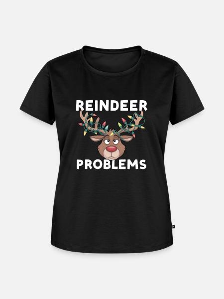 Reindeer Problems - Frauen Premium Bio T-Shirt - Schwarz