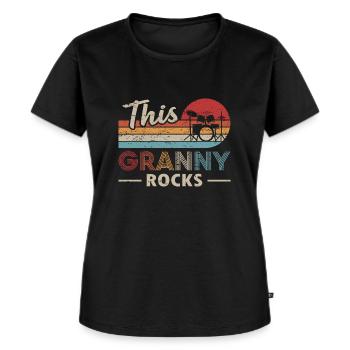 Denna Granny Rocks Drummer Grandma - Ekologisk premium-T-shirt dam - svart - Fram - Selfina (174cm)
