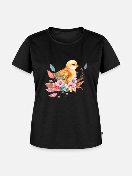 Cute chick nest flowers - Women's Premium Organic T-shirt - black