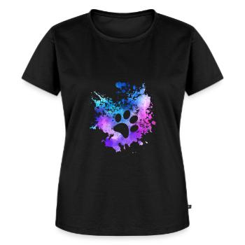 Cooles abstraktes Hunde Haustier Retro Design - Frauen Premium Bio T-Shirt - Schwarz - Vorne - Selfina (174cm)