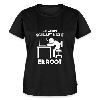 Ein Admin schläft nicht er root Informatiker - Frauen Premium Bio T-Shirt - Schwarz - Vorne - Selfina (174cm)
