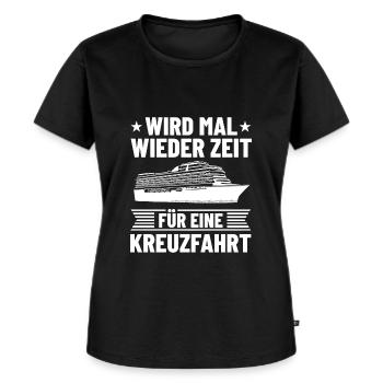 Zeit Für Kreuzfahrt Urlaub Kreuzfahrtschiff Deko - Frauen Premium Bio T-Shirt - Schwarz - Vorne - Selfina (174cm)