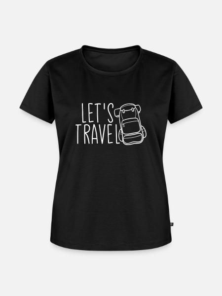 Let's Travel Backpack - Frauen Premium Bio T-Shirt - Schwarz