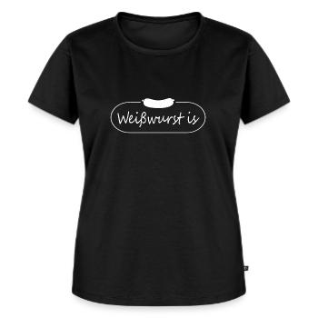 Weißwurst - Frauen Premium Bio T-Shirt - Schwarz - Vorne - Selfina (174cm)