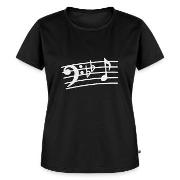 Bassschlüssel Noten Bass Musiker Bassist - Frauen Premium Bio T-Shirt - Schwarz - Vorne - Selfina (174cm)