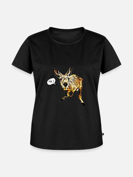 Känguru - Frauen Premium Bio T-Shirt - Schwarz