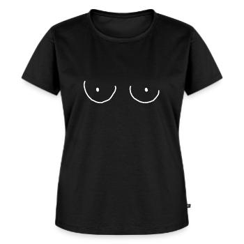 Brüste gezeichnet lustig Geschenk - Frauen Premium Bio T-Shirt - Schwarz - Vorne - Selfina (174cm)