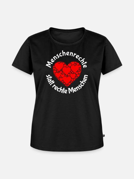 Menschenrechte statt rechte Menschen Statement - Frauen Premium Bio T-Shirt - Schwarz