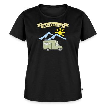 mein womo ruft - Frauen Premium Bio T-Shirt - Schwarz - Vorne - Selfina (174cm)