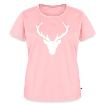 Hirsch Geweih Silhouette Jagd Jger Geschenk - Frauen Premium Bio T-Shirt - Rosa - Vorne - AI Model Female 172 dark (172cm)