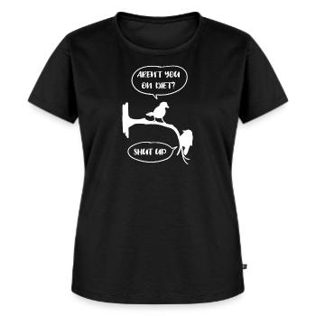 Dieet Vet Dik Gewicht Lichaamsgewicht Grappig gezegde - Vrouwen Premium Bio T-shirt - zwart - Voor - Selfina (174cm)
