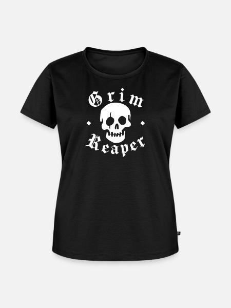Grim Reaper Skull - Frauen Premium Bio T-Shirt - Schwarz