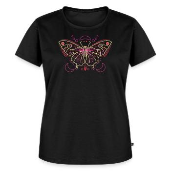 Mondschmetterling Ornament - Frauen Premium Bio T-Shirt - Schwarz - Vorne - Selfina (174cm)