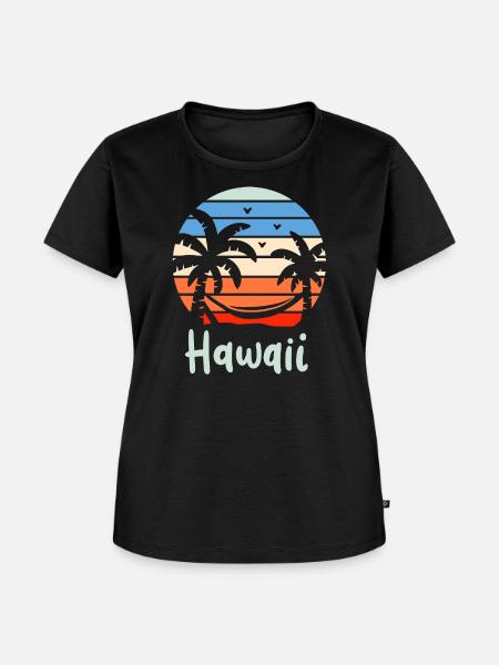 Hawaii Retro - Frauen Premium Bio T-Shirt - Schwarz