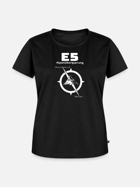 E5 Alpenüberquerung - Frauen Premium Bio T-Shirt - Schwarz