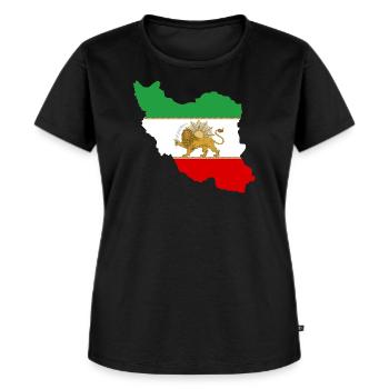 Iran Flagga Lejon och Sol - ههر خورشید پرچم - Ekologisk premium-T-shirt dam - svart - Fram - Selfina (174cm)
