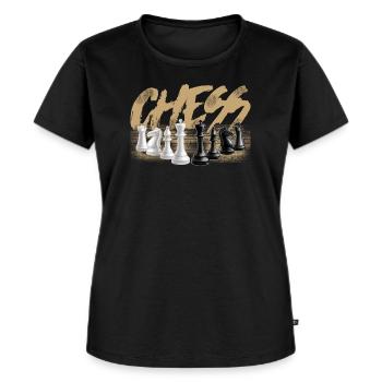 Skak - Premium økologisk T-shirt til kvinder - sort - Foran - Selfina (174cm)