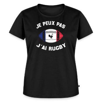 Je Peux Pas J'ai Rugby - T-shirt Premium bio Femme - noir - Devant - Selfina (174cm)