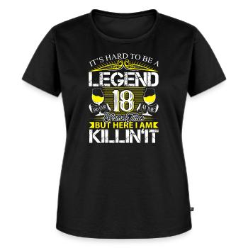 18. Geburtstag Legende - Frauen Premium Bio T-Shirt - Schwarz - Vorne - Selfina (174cm)