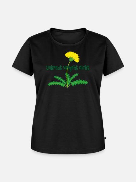Unkraut vergeht nicht Dandelion - Frauen Premium Bio T-Shirt - Schwarz