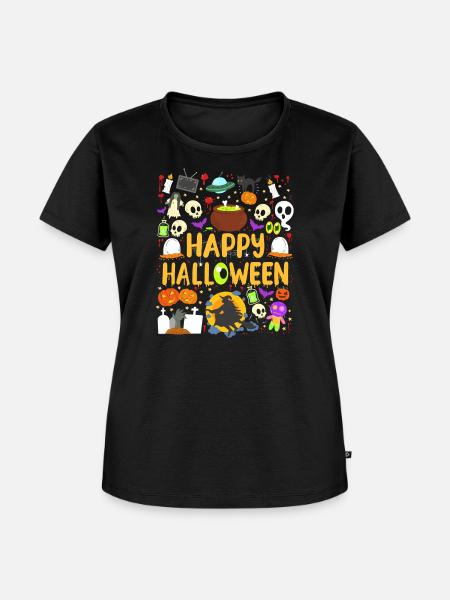 Halloween Frohes Halloween - Frauen Premium Bio T-Shirt - Schwarz